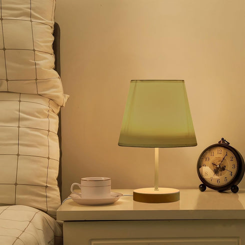 GOODOLD 3 6x11 Sage Green Solid Table Lamp for Bedroom, Lighting Modes LED Bedside Lamps Fabric Shade Desk Lamp