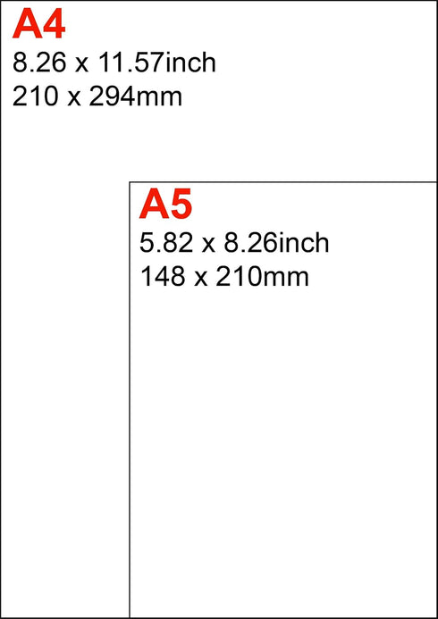 A5 100 A5 28lb 70lb (105 5.83" 8.27" (148 210 mm) Printer Paper - Sheets, Premium Bright White Paper, Bond / Text gsm)