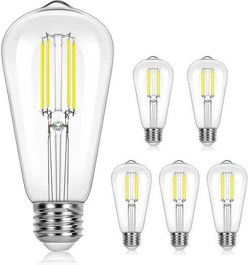 Lepro Dimmable LED Edison Bulbs, 4000K Neutral White, 5.5W, 60 Watt Equivalent, E26 Light Bulbs, Medium Base ST19,