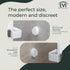 EVI Wall Mounted Doorstop, Natural Silicone with Adhesive or Screw Installation, Stainless Steel, White Rubber
