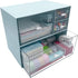 Desk Organizer with 4 Drawers, Makeup Storage Box, Plastic Sundries Organizer for Bathroom Counter or Dresser, Blue