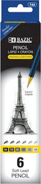BAZIC Drawing Sketching Pencil Set, Professional Graphite Kit, HB 2B 4B 6B 7B 8B, 6/Pack