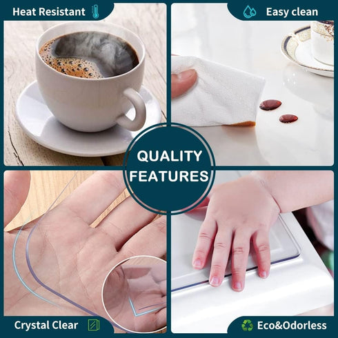Desk Pad Blotters Protector Clear 14x30 in Plastic Desktopper Writing Surface Cover Desk Organizer Mat with Mouse Pad