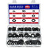 240pcs Nylon Large Flat Round Washer Spacer, 9 Sizes Black Flat Washers Assortment Kit for Screw Hardware Tool