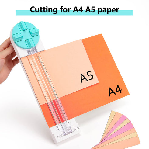 Paper Trimmer Craft Paper Cutter, 4 Style Multi-Function Scrapbooking Tool with Dial Blades for Cutting Paper, Coupons,