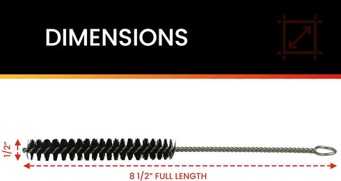 Hot Max 26207-12 Tube Brush Nylon 8-1/2" x 1/2" with Wire Loop Handle (12 Pack)