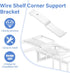 ClosetMaid Closet 2 Pack White Wire Shelf Corner Support Bracket Replacement for Shelf - Adjustable Ventilated Wire