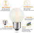 4 Pack Dimmable 2 Watt Globe Frosted LED Light Bulbs, 25W Equivalent, Warm White 2700K, E26 Medium Base