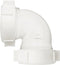 Plumb Pak PP55-5W Sink Drain Pipe Elbow with Reducing Washer, 90 Deg, 1-1/2 in, Plastic