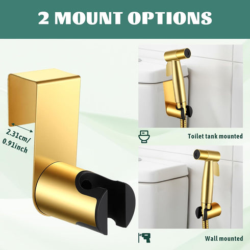 SHENLIU Gold Handheld Toilet Bidet Sprayer for Toilet, Adjustable Water Pressure Control with Bidet Hose for Feminine