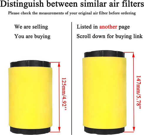 YTH22V46 YTH24V48 Air Filter Oil Filter Tune Up Kit | Compatible with Husqvarna Mowers with 17.5hp to 21hp Engine