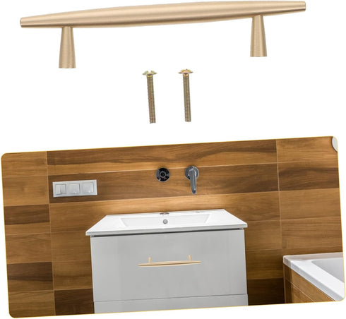 Holibanna Modern Brass Cabinet Pulls Pitch Solid Drawer Handles for Wardrobes Cabinets Bedside Tables Easy Install