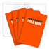 Elan Publishing Company Field Notebook, Indestructible 3.5 by 5.5 in, Orange, Pack of 4