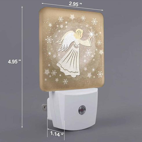 Chrobak LED Night Light,Star Sky Snowflake Glowing Angel LED Night Light Plug into Wall with Dusk to Dawn Light Sensor