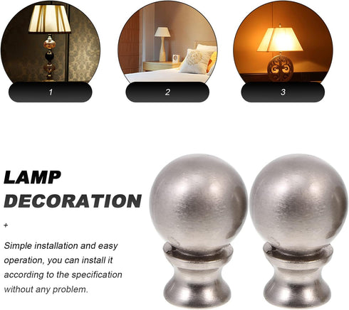2-Pack 0.86X0.86X1.37 Inch Beaupretty Cow Horn Lamp Finials Decorative Lamp Knobs for Table and Floor Lamps Easy