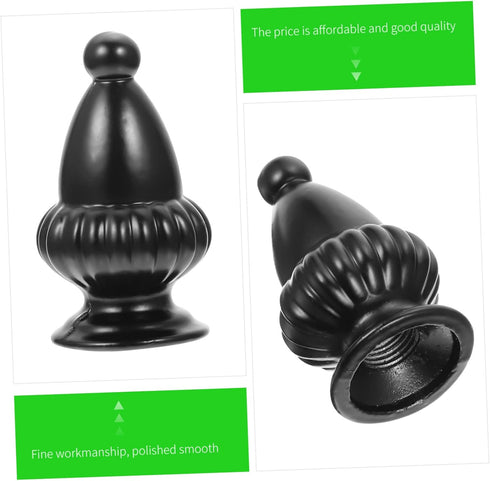TEHAUX 2pcs Modern Decorative Lamp Finial Knob for Lighting Simple Installation Black Aluminum Shade Accessory