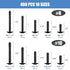 400Pcs Self Tapping Screws for Metal, 410 Stainless Steel #8#10 Self Drilling Screws Assortment Set, Black