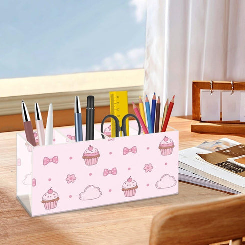 Generic Packet Coquette Bows Sweet Cupcakes Pastel Pencil Box Acrylic Shower Caddy Drink Organizer Pen Holders