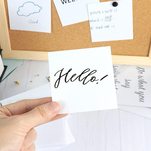 White Non-Sticky Notes 3 x 3 Inch Memo Pads, Blank Loose Paper with Acrylic Holder for Office, Home, School (500 Sheets)