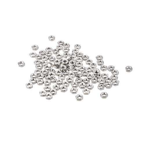 uxcell Hex Nuts, M2x0.4mm Metric Coarse Thread Hexagon Nut, Carbon Steel, Pack of