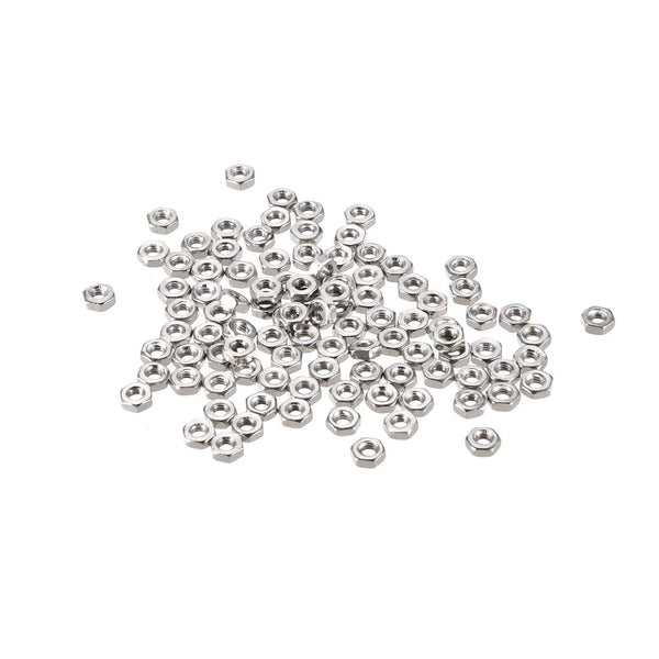 uxcell Hex Nuts, M2x0.4mm Metric Coarse Thread Hexagon Nut, Carbon Steel, Pack of