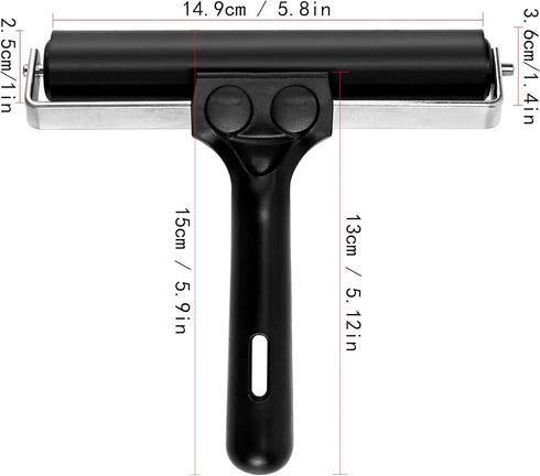 5.9in Rubber Roller, Tape Roller for Print, Wallpapers, Silicone Seam Tool for PVC/TPO/EPDM Roofing Tape