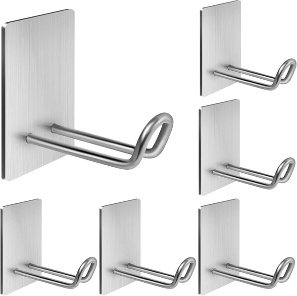 Heavy Duty Self Adhesive Hooks, Large Stainless Steel Towel Hooks, No Drill Sticky Hooks for Hanging Hat Coat Key
