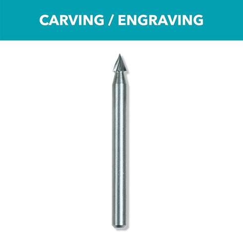 Dremel 118 Rotary Tool Accessory Carving Bit, Perfect for Wood, Plastic, Linoleum, Soft Metals, Gray, 1/8 in