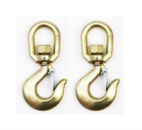 HI-GEAR 2 Ton Hoist Swivel Hooks, Heavy Duty Swivel Eye Hook for Lifting Chains, 4,400 Lbs Capacity, Pack of 2.