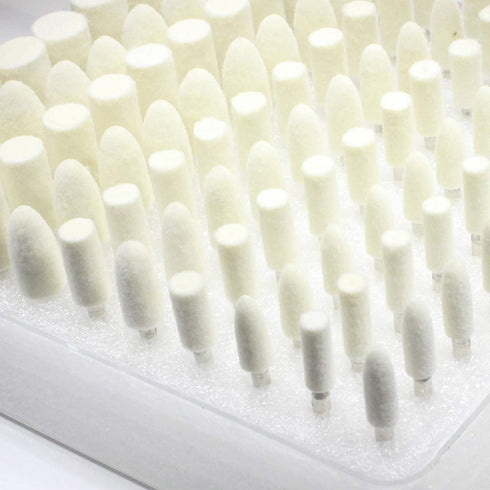 Luo ke 100 Pcs Compressed Wool Felt Polishing Head Tool Buffing Wheel for Dremel Rotary Tool with 1/8" Mandrel