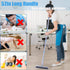 Grout Brush with Long Handle, Heavy Duty Cleaner Brush for Tile Floors and Shower, Swivel Stiff Bristles