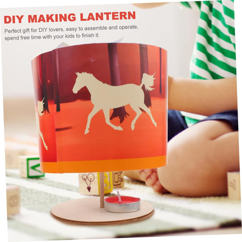 2pcs Toddmomy DIY Paper Rotary Lantern Kit for Boy Girl Festive Craft Material for School Science Projects for Chinese