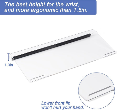 BOOMIBOO Strip,11.8 5.1 Inch 78 Clear Acrylic Tilted Computer Keyboard Holder for Ergonomic Typing, Keyboard Stand