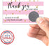 Pink Stripes Scratch & Win Customer Appreciation Package Inserts, 20 Single Sided Insert Cards with Scratch Off
