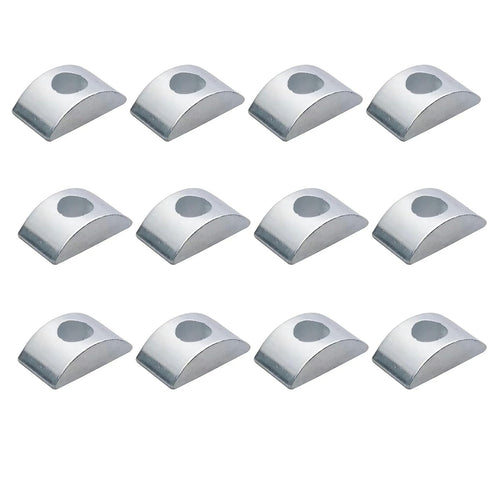 12Pcs Silver M8 Solid Half Moon Nuts, Washer Spacer Furniture Hardware Accessories for Connect (27mm x 14mm)