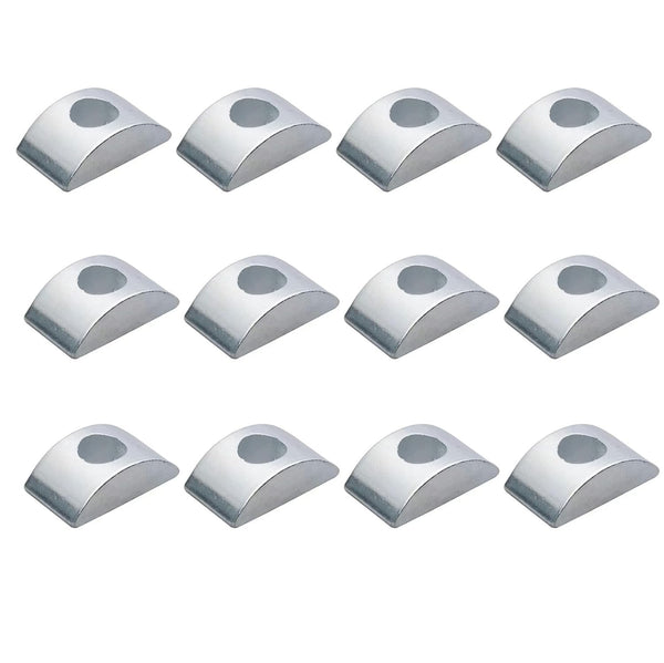 12Pcs Silver M8 Solid Half Moon Nuts, Washer Spacer Furniture Hardware Accessories for Connect (27mm x 14mm)