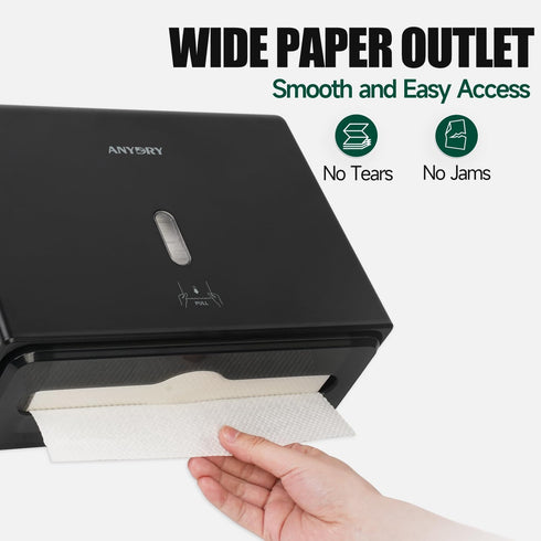 10x3.1 Inches, 200 Commercial anydry Wall-Mounted Paper Towel Dispenser Fits Tri-Fold Towels up to Holds Sheets, Ideal