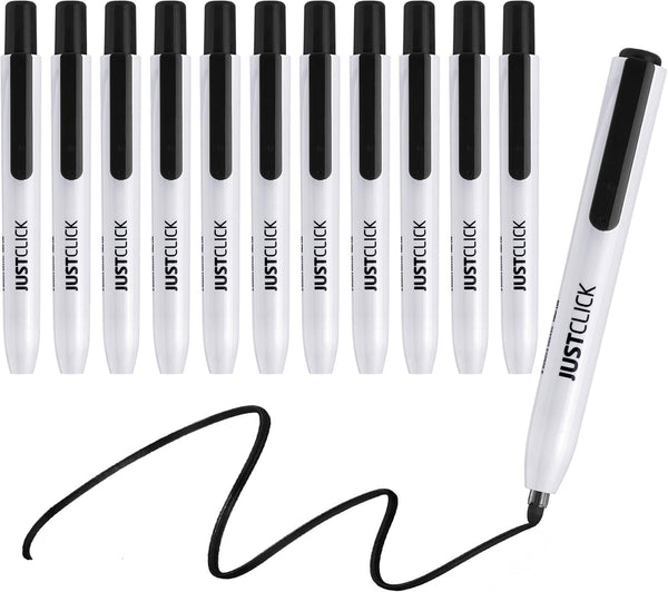 carrotez Retractable Dry Erase Markers, Low Odor Whiteboard Markers, Bullet Tip, 12 Count, Black