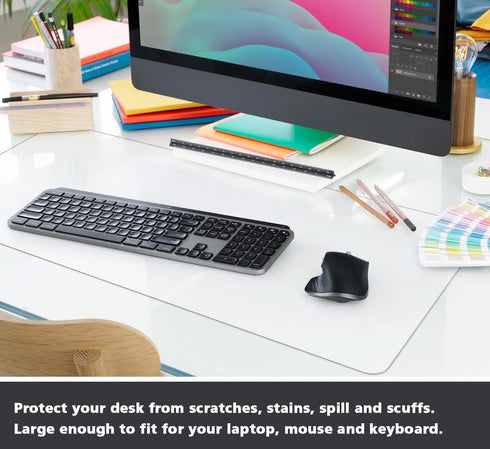 ProValley 24 48 Inches x Clear Desk Cover Protector Multifunctional Office Desk Pad Mat Blotter Plastic Table Cover