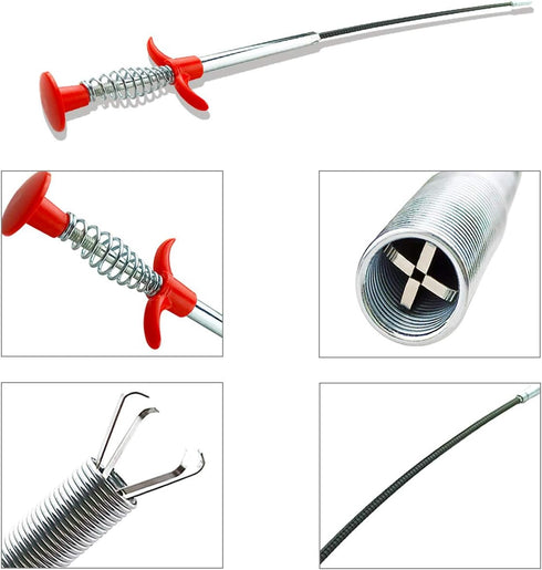 Plumbing Grabber Sink Grabber Flexible Claw Pickup Tool for Litter Pick, Drains, Home Sink, Toilet & Clean Dryer Vents (24inch)