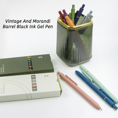 Gel Pens, 12 Pcs 0.5mm Fine Point Smooth Writing Pens, Cute High-End Series Black Ink Pens for Journaling, School