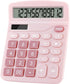 Office Desktop Calculators, 12-Digit Dual Power Cute Calculator with Large LCD Display and Big Button (Pink)