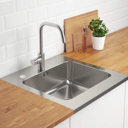 Air Activated Switch Button with Air Hose - Sink Top Stainless Steel Polished Push Button for Garbage Disposal