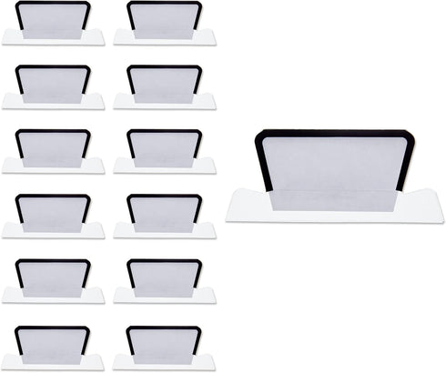 Y YOMA 12 Pack Plastic Hanging File Folder Tabs with Inserts, 1/5-Cut Adjustable Tabs for Letter Size, Legal Size, A4