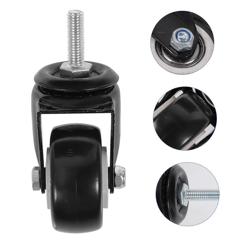 4pcs 2-Inch M8 Sosoport Heavy Duty Caster Wheels Brake Threaded Stem for Office Furniture Rolling Cart Casters