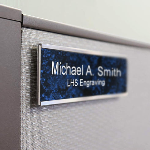 LHS My Business 2x8 N6 Engraved Name Plates for Door Sign Personalized Cashew Plastic Plaque with Black Letters - Made