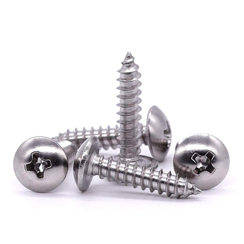 #6 x 3/4" Phillips Truss Head Wood Screw, Self Tapping Sheet Metal Tek Screw, 18-8 Stainless Steel 304, 100 PCS