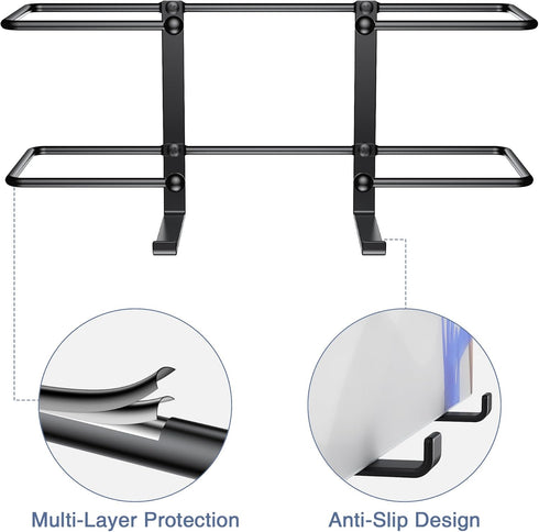 Glove Box Dispenser Wall Mount, Black Glove Holder Organizer for Disposable Glove Box & Tissue Box