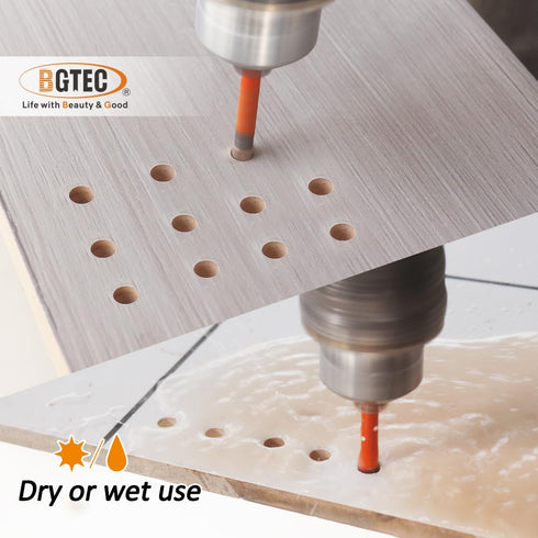 Carbide Tip Drill Bit-BGTEC Wood Drill Bits, 10pcs Round Shank Hard Alloy Drill Bits for Wood Plastic Masonry