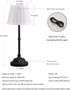4000mAh Dimmable KDG Cordless LED Table Lamp, Portables Fabric Shade Desk Lamps, Rechargeable Battery Powered Lighting